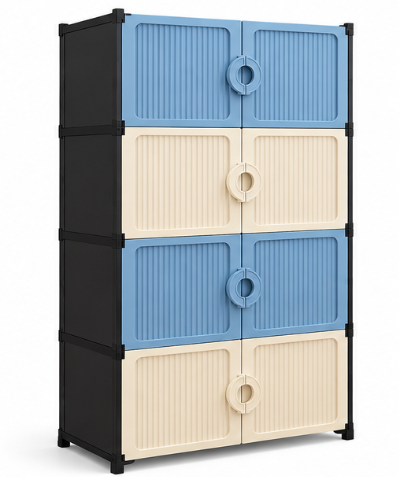 Dulap modular de depozitare cu 8 usi si manere 4 niveluri 63 × 32 × 120 cm